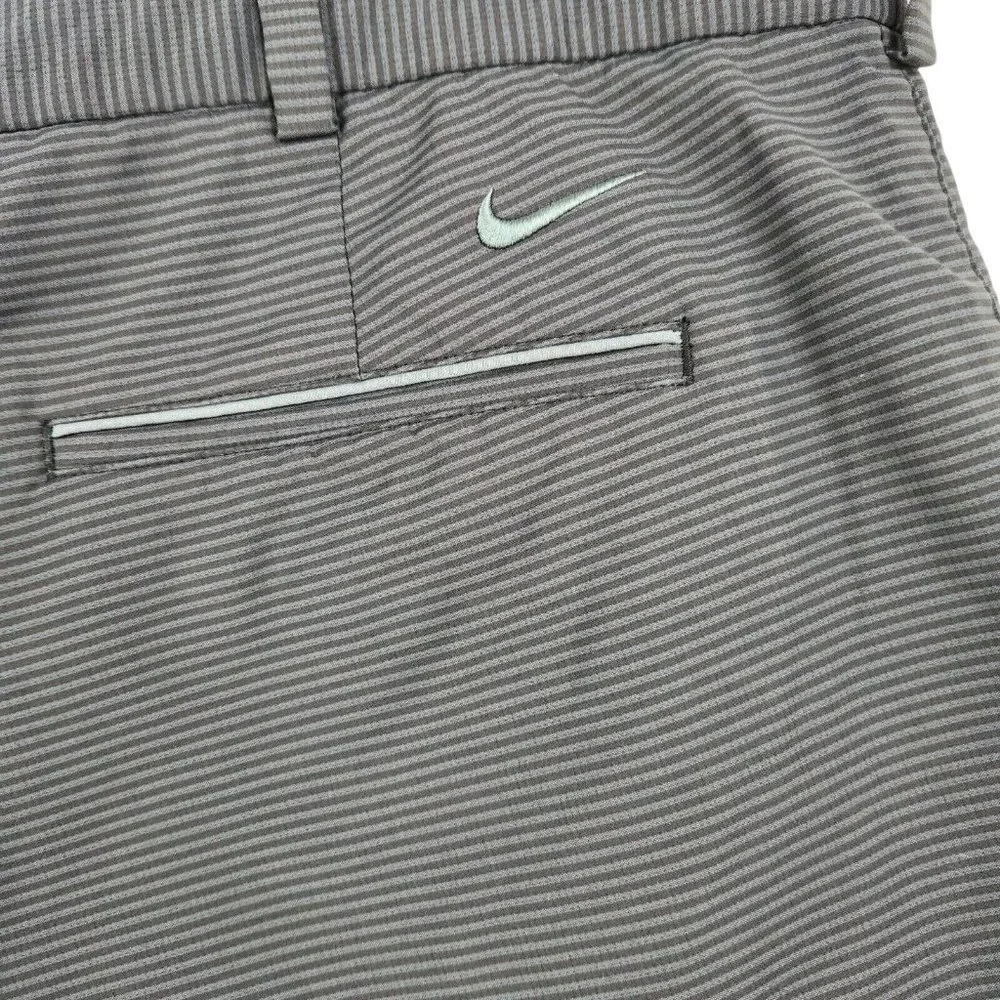 Nike Golf Dry-Fit Mens Shorts Size 40 Tour Performance Black Gray Stripe Stretch